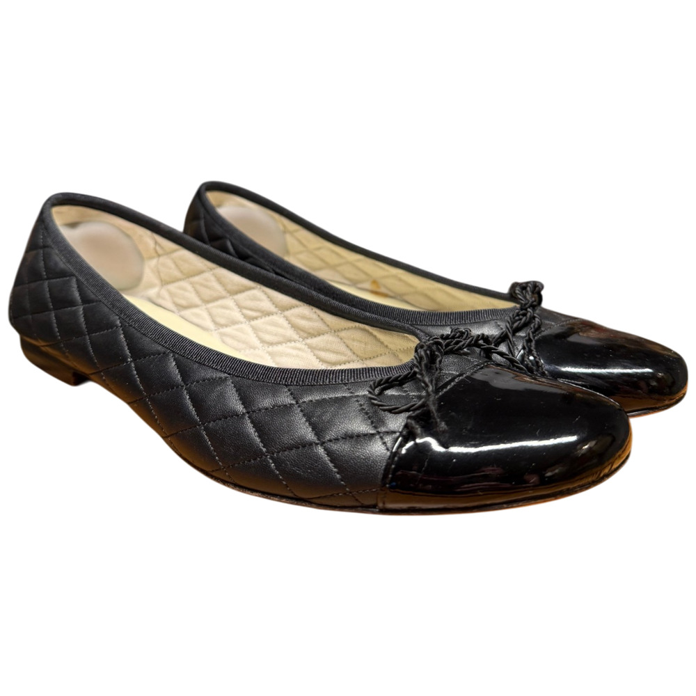 FRENCH SOLE FS/NY Passport Women's 9.5 Black Ballet Flats Leather Sole Comfort - Picture 3 of 12